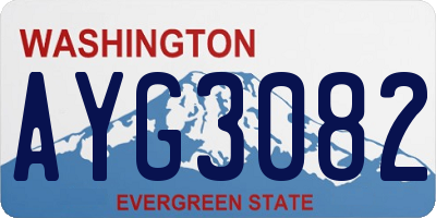 WA license plate AYG3082