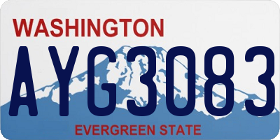 WA license plate AYG3083