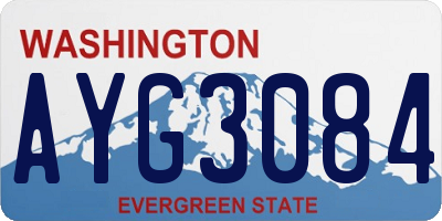 WA license plate AYG3084