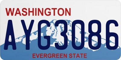 WA license plate AYG3086