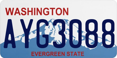 WA license plate AYG3088