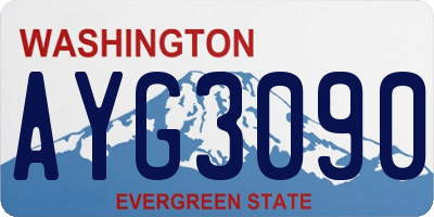 WA license plate AYG3090
