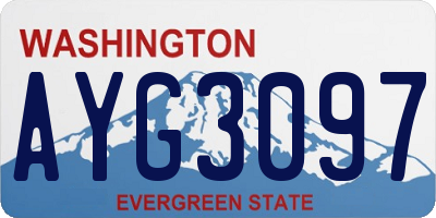 WA license plate AYG3097