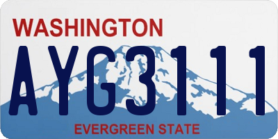WA license plate AYG3111