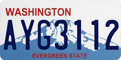 WA license plate AYG3112