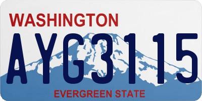 WA license plate AYG3115