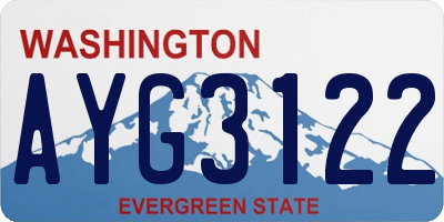 WA license plate AYG3122