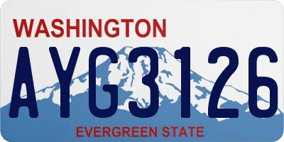 WA license plate AYG3126