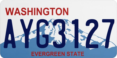 WA license plate AYG3127