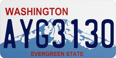 WA license plate AYG3130