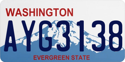 WA license plate AYG3138