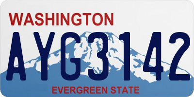 WA license plate AYG3142