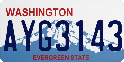 WA license plate AYG3143