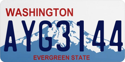 WA license plate AYG3144
