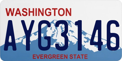 WA license plate AYG3146