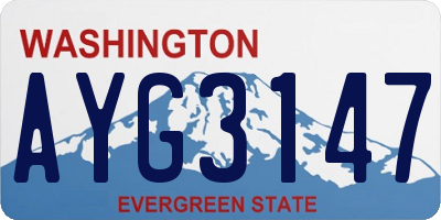 WA license plate AYG3147