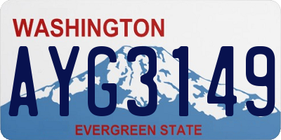 WA license plate AYG3149