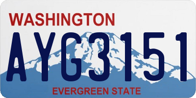 WA license plate AYG3151