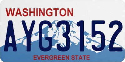 WA license plate AYG3152