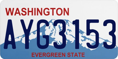 WA license plate AYG3153