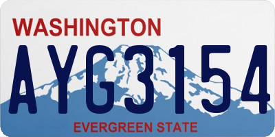 WA license plate AYG3154
