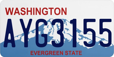 WA license plate AYG3155