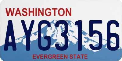 WA license plate AYG3156