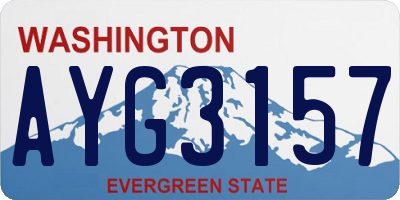 WA license plate AYG3157