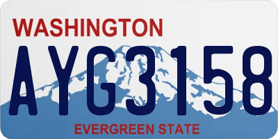 WA license plate AYG3158
