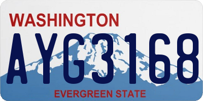 WA license plate AYG3168