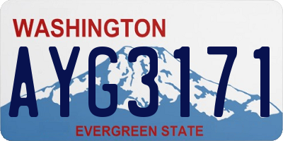 WA license plate AYG3171