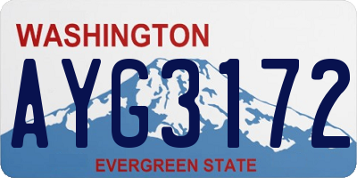 WA license plate AYG3172