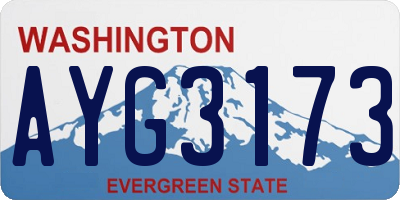 WA license plate AYG3173