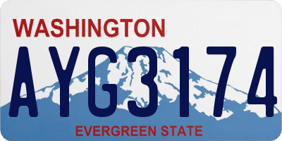 WA license plate AYG3174