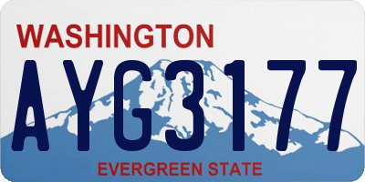 WA license plate AYG3177