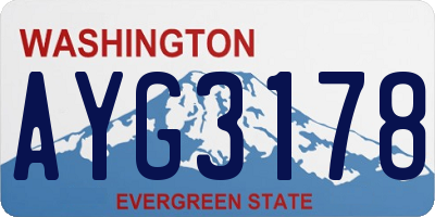 WA license plate AYG3178