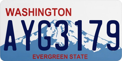 WA license plate AYG3179