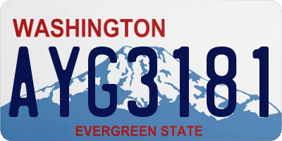 WA license plate AYG3181