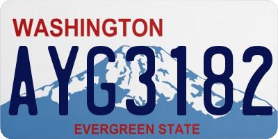 WA license plate AYG3182