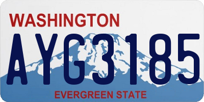 WA license plate AYG3185