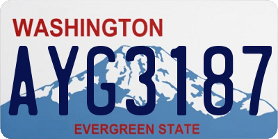 WA license plate AYG3187