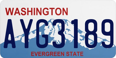WA license plate AYG3189