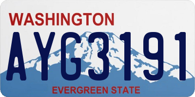 WA license plate AYG3191