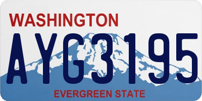 WA license plate AYG3195