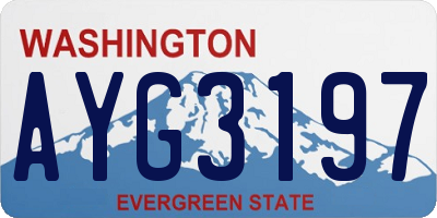 WA license plate AYG3197