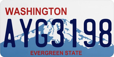 WA license plate AYG3198