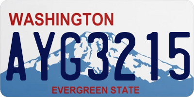 WA license plate AYG3215