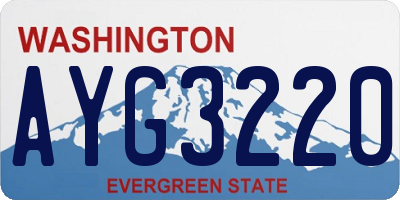WA license plate AYG3220