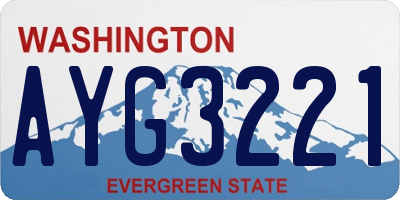 WA license plate AYG3221
