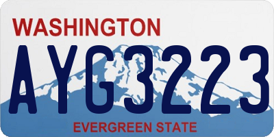 WA license plate AYG3223